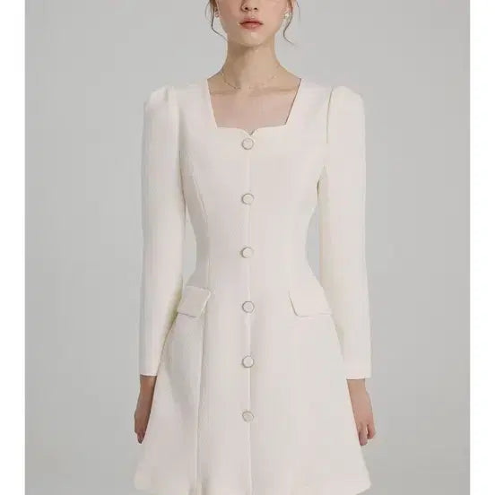 [BUNJANG] Flohm Mermaid Mini Dress (Ivory) / 플로움 머메이드 미니 원피스(아이보리)