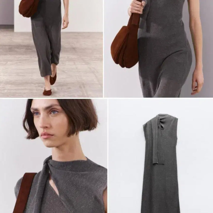 [BUNJANG] ZARA Knotted Knit Dress / 자라 스카프 매듭 니트 원피스