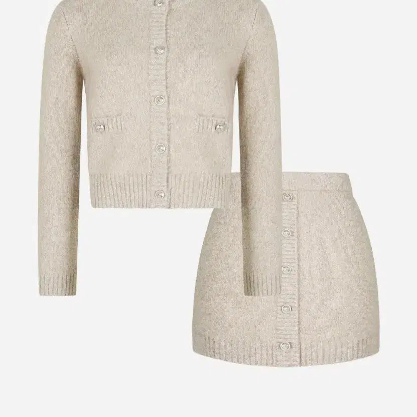[BUNJANG] The Row Classic Beige Mix Knit Set / 더로랑 클래식 베이지 믹스 니트 셋