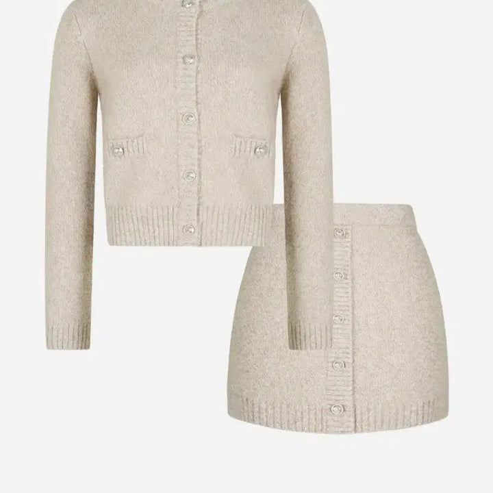 [BUNJANG] The Row Classic Beige Mix Knit Set / 더로랑 클래식 베이지 믹스 니트 셋