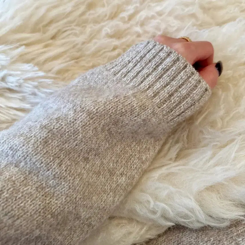 [BUNJANG] The Row Classic Beige Mix Knit Set / 더로랑 클래식 베이지 믹스 니트 셋