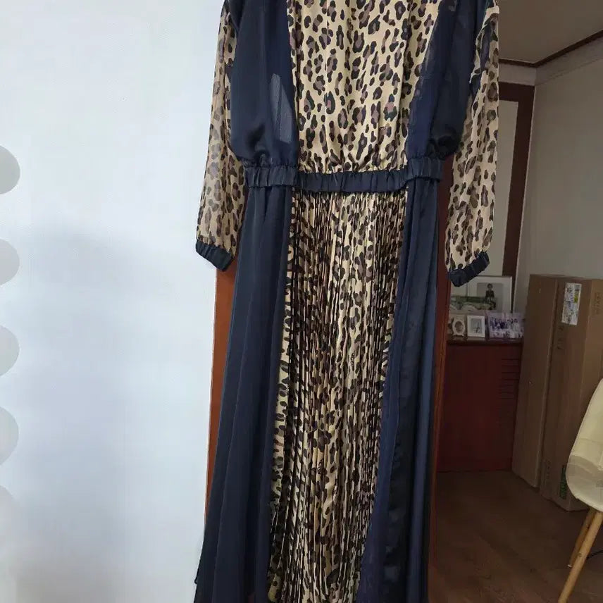 [BUNJANG] Sacai Leopard Pattern Long Dress / 사카이 블랙/레오파드 롱 원피스