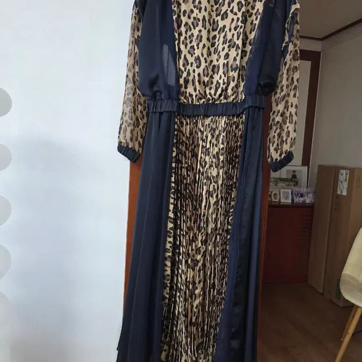[BUNJANG] Sacai Leopard Pattern Long Dress / 사카이 블랙/레오파드 롱 원피스
