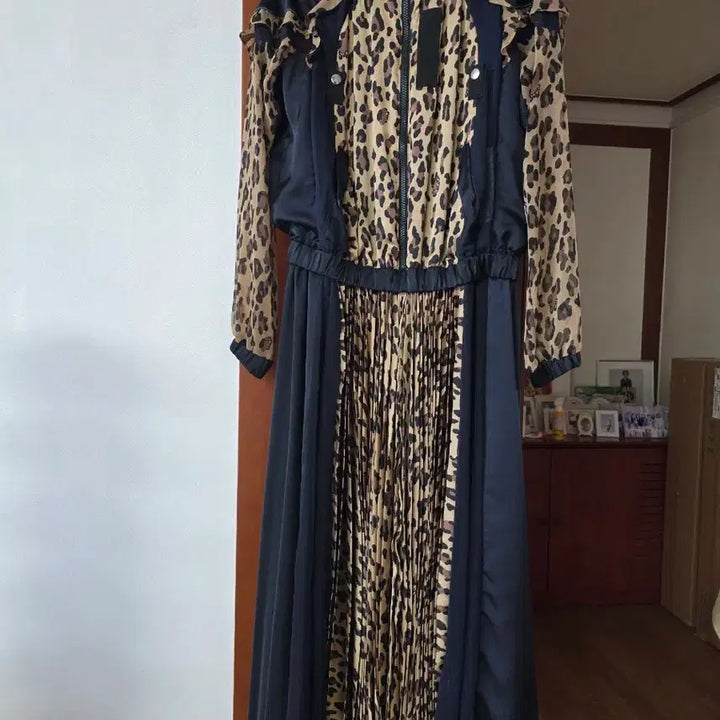[BUNJANG] Sacai Leopard Pattern Long Dress / 사카이 블랙/레오파드 롱 원피스
