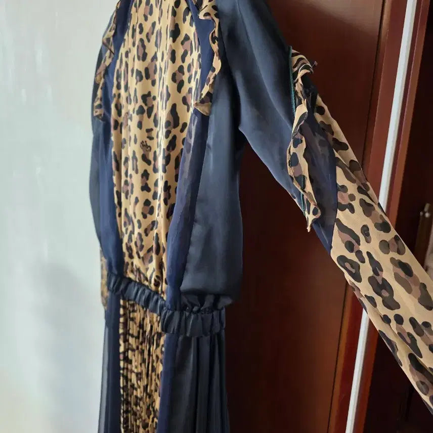 [BUNJANG] Sacai Leopard Pattern Long Dress / 사카이 블랙/레오파드 롱 원피스