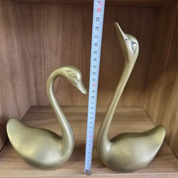 [BUNJANG] Brass Swan Pair / 황동 백조 한쌍
