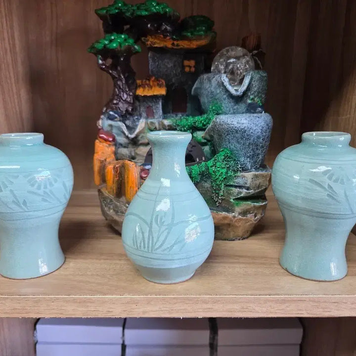 [BUNJANG] Celadon Porcelain Miniature Set / 미니 청자 도자기 3점