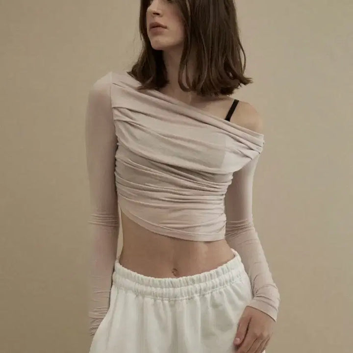 [BUNJANG] 3times Drape Pink T-Shirt / 쓰리타임즈 드레이프 핑크 티