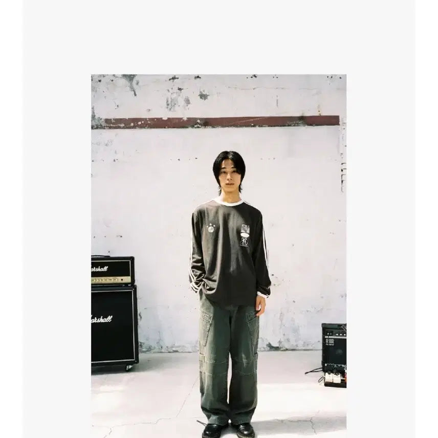 [BUNJANG] AEAE Long Sleeve T-Shirt Charcoal Size 0 / aeae 에이이에이이 롱슬리브 티셔츠 차콜 0사이즈
