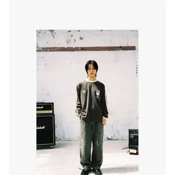 [BUNJANG] AEAE Long Sleeve T-Shirt Charcoal Size 0 / aeae 에이이에이이 롱슬리브 티셔츠 차콜 0사이즈