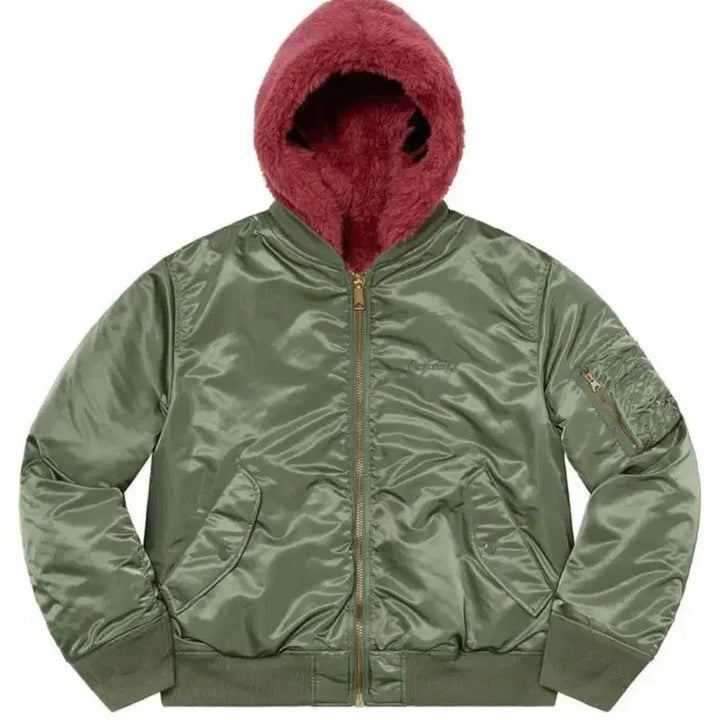 [BUNJANG] Supreme 22FW Faux Fur Reversible MA-1 Jacket Olive (L) / 22FW 슈프림 포우 퍼 리버시블 MA-1