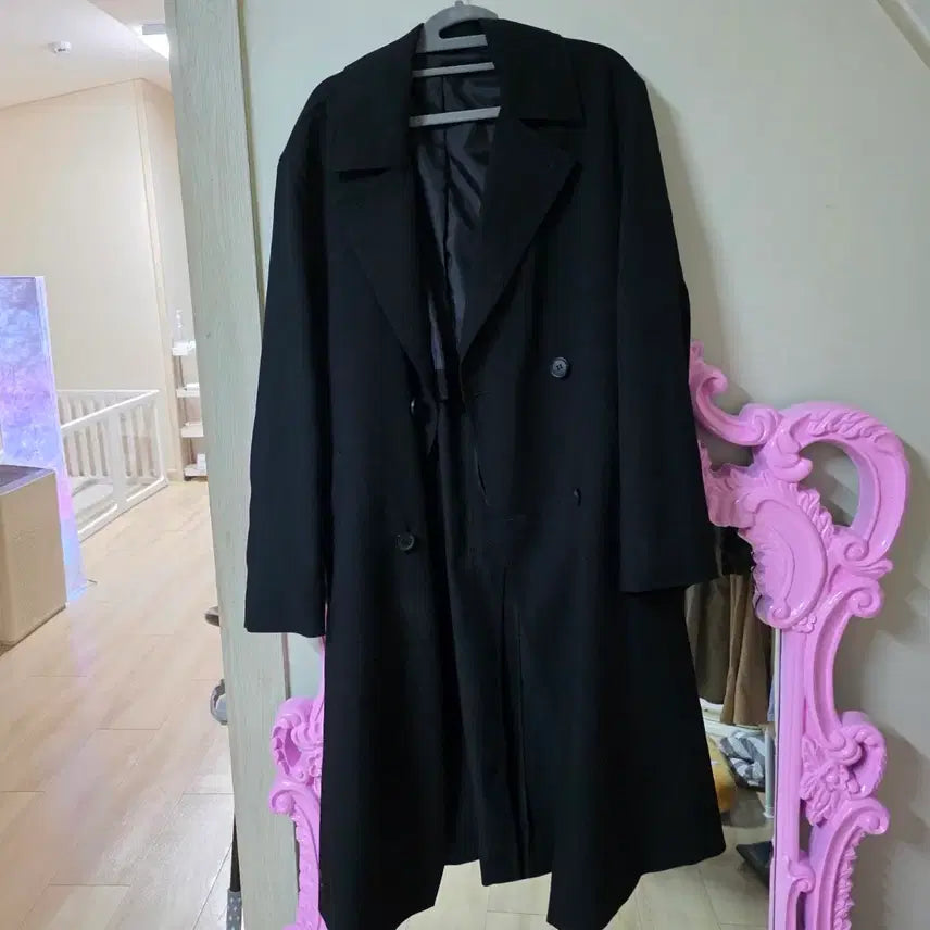 [BUNJANG] Mind Bridge Black Double-Button Long Coat / 마인드브릿지 블랙 코트 95