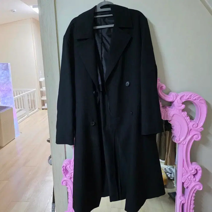 [BUNJANG] Mind Bridge Black Double-Button Long Coat / 마인드브릿지 블랙 코트 95