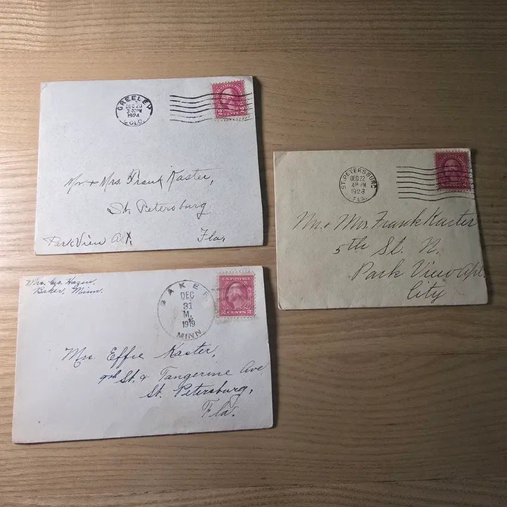 [BUNJANG] Vintage Calligraphy Letter Envelopes (Set of 3) / 빈티지 필기체 편지 봉투 3장