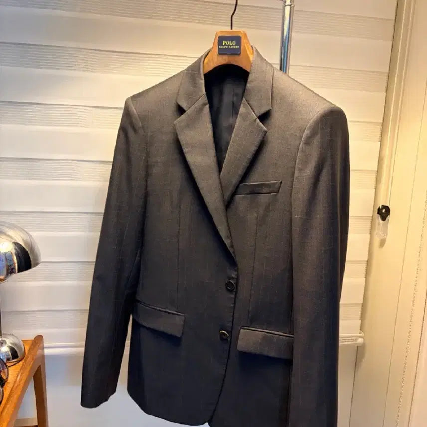 [BUNJANG] Solid Homme (Wooyoungmi) Gray Blazer Jacket / 솔리드옴므(우영미) 모100% 그레이컬러 자켓 블레이져 100사이즈1회착