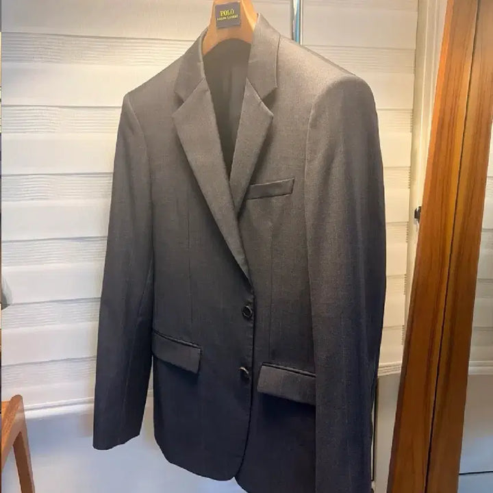[BUNJANG] Solid Homme (Wooyoungmi) Gray Blazer Jacket / 솔리드옴므(우영미) 모100% 그레이컬러 자켓 블레이져 100사이즈1회착