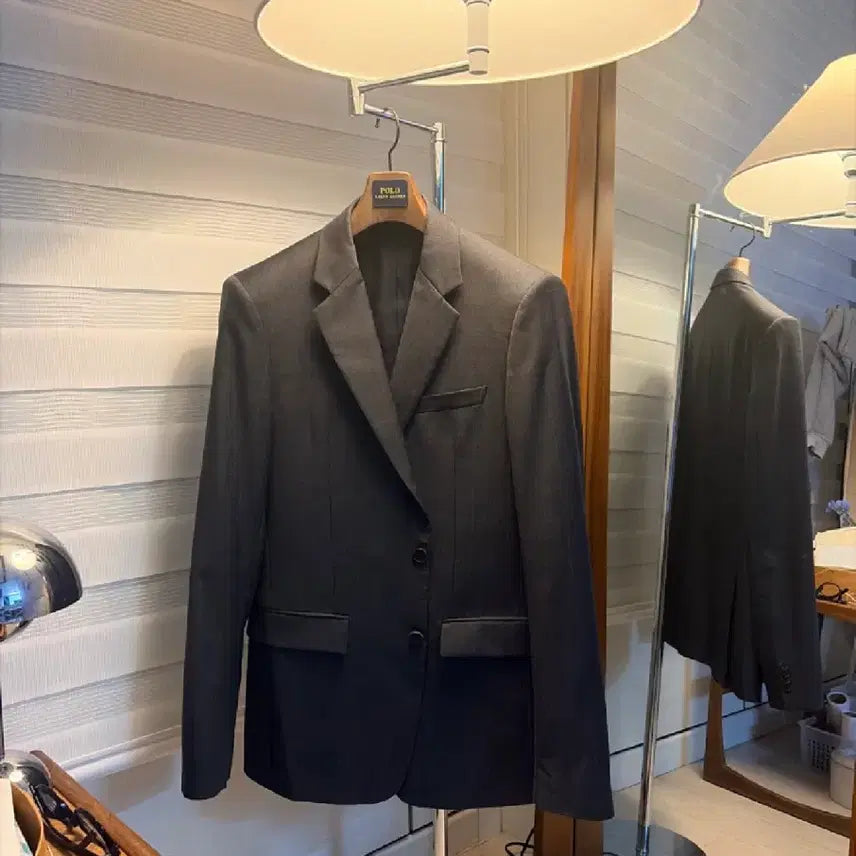 [BUNJANG] Solid Homme (Wooyoungmi) Gray Blazer Jacket / 솔리드옴므(우영미) 모100% 그레이컬러 자켓 블레이져 100사이즈1회착