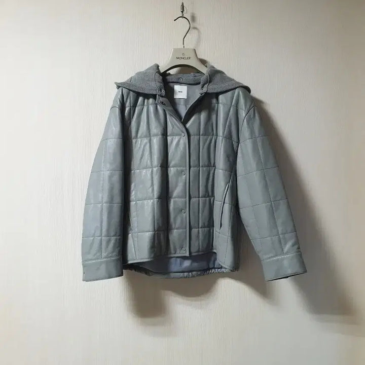 [BUNJANG] KUHO Detachable Hood Quilted Lambskin Leather Jacket / 구호 kuho 디테처블 후드 누빔 양가죽 자켓 55 사이즈 정품