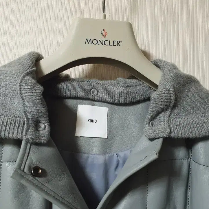 [BUNJANG] KUHO Detachable Hood Quilted Lambskin Leather Jacket / 구호 kuho 디테처블 후드 누빔 양가죽 자켓 55 사이즈 정품