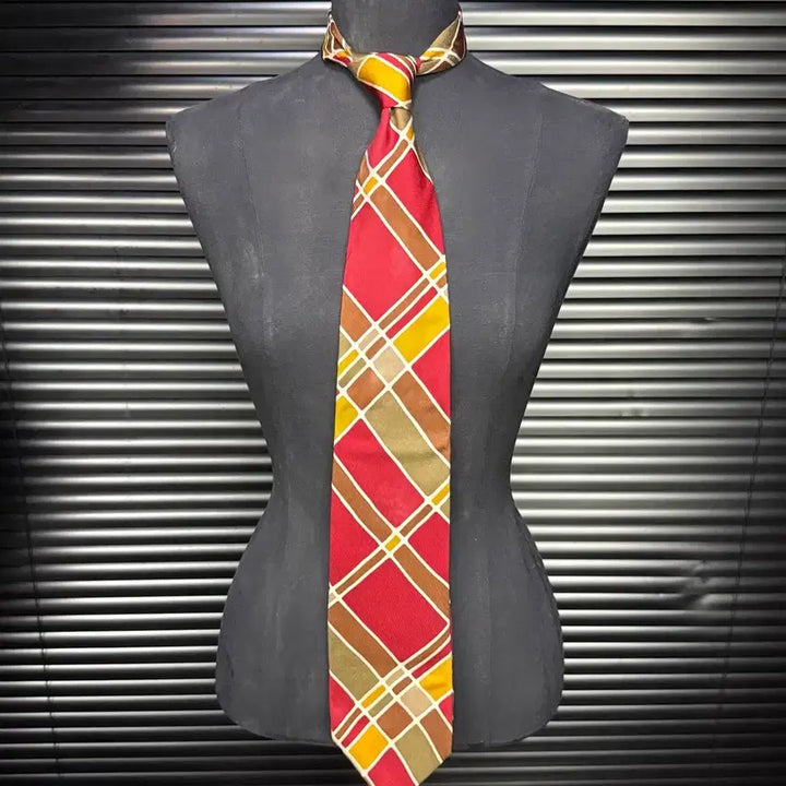 [BUNJANG] Dolce &amp; Gabbana D&amp;G Striped Ethnic Silk Necktie Vintage Red / 돌체앤가바나 D&amp;G 스트라이프 에스닉 실크 넥타이 빈티지 명품 레드 빨강
