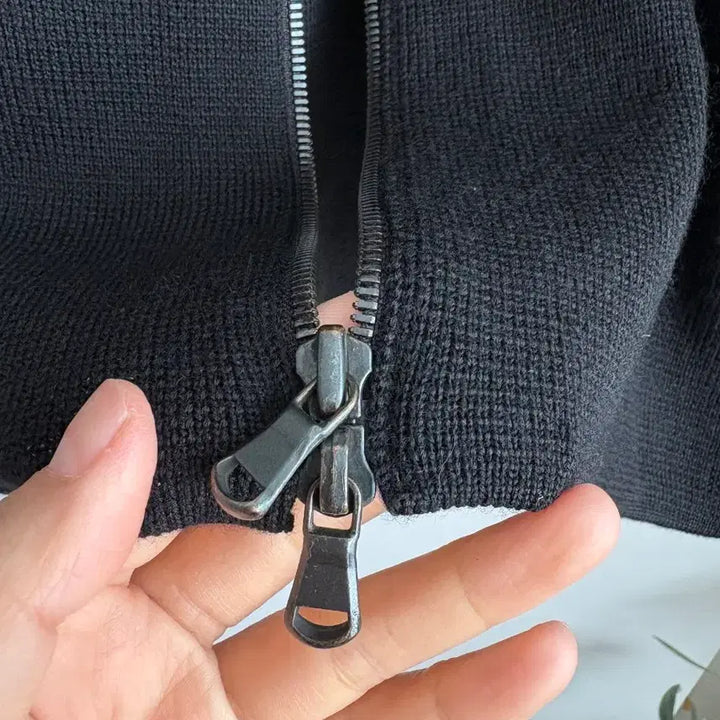 [BUNJANG] Solid Homme Black Wool Zip-up Jacket / 솔리드 옴므 블랙 울 집업 자켓