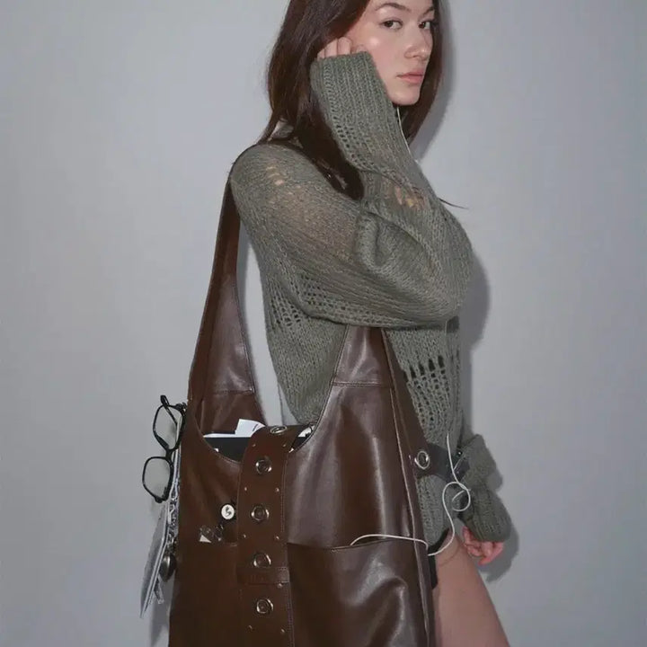 [BUNJANG] Hieta Brown Leather Shoulder Bag / hieta 히에타 브라운 가죽 숄더백