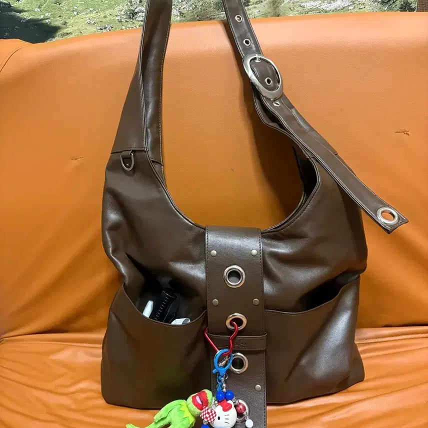 [BUNJANG] Hieta Brown Leather Shoulder Bag / hieta 히에타 브라운 가죽 숄더백