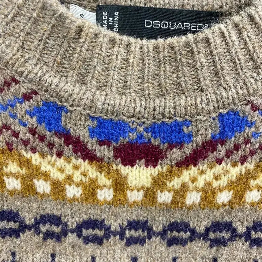 [BUNJANG] Dsquared Fair Isle Knit Vest - New Condition / [S/새상품급] 정품 디스퀘어드 페어아일 니트 베스트 조끼
