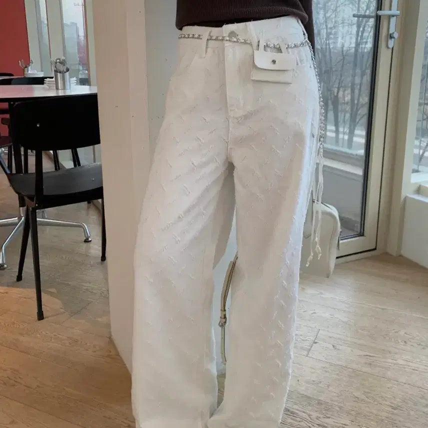 [BUNJANG] Bybeauty Tweed Denim Pants / 바이베이지 트위드데님팬츠