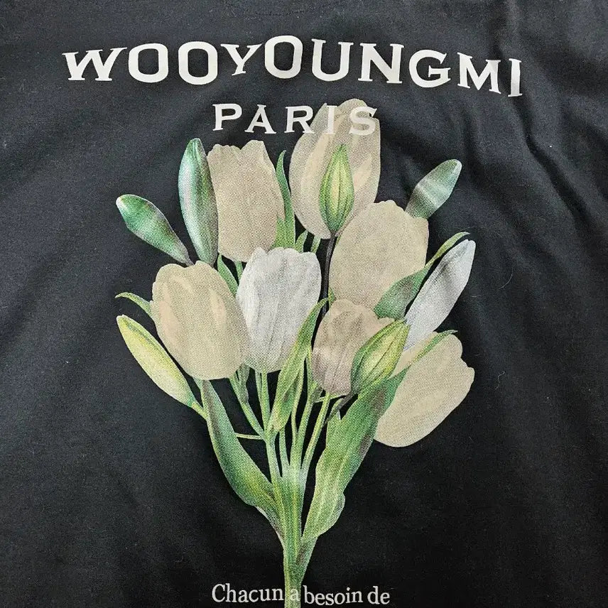 [BUNJANG] Wooyoungmi Black Flower Long Sleeve T-shirt / 우영미 블랙 플라워 롱슬리브 티셔츠 48