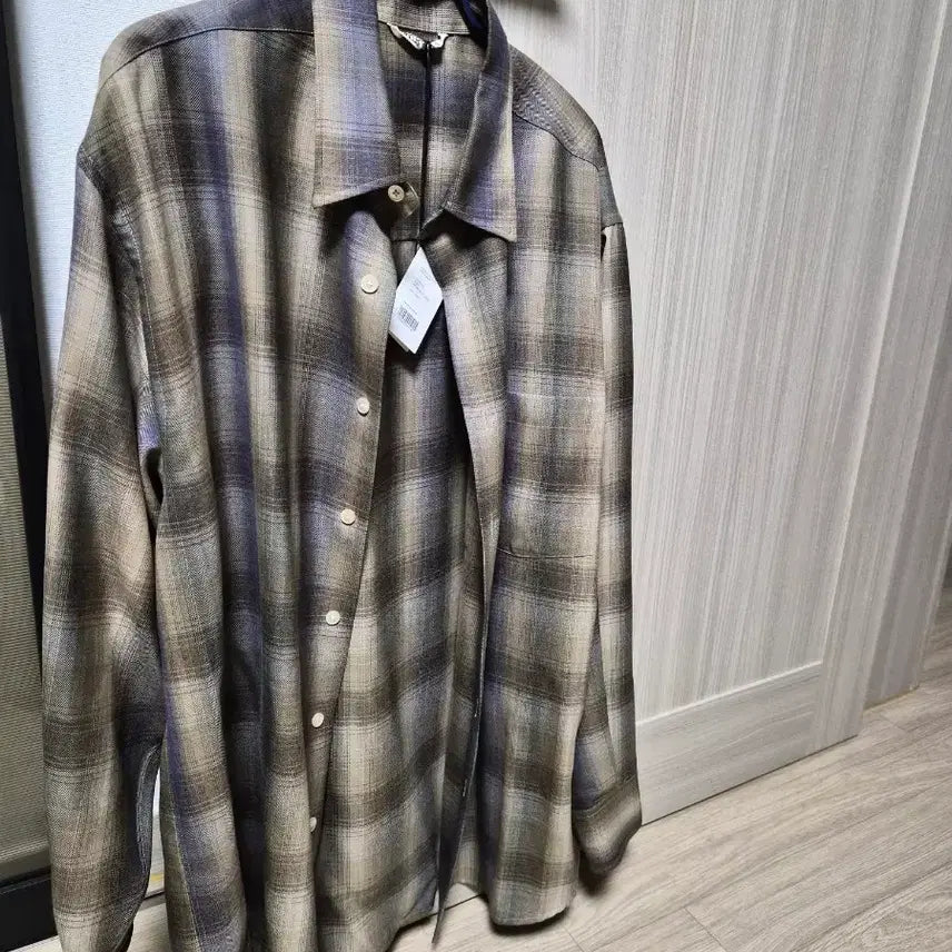 [BUNJANG] Auralee Super Light Wool Check Shirt Brown / 오라리 슈퍼 라이트 울 체크 셔츠 브라운 4 사이즈