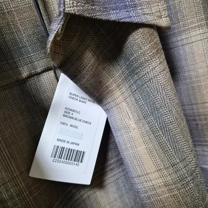 [BUNJANG] Auralee Super Light Wool Check Shirt Brown / 오라리 슈퍼 라이트 울 체크 셔츠 브라운 4 사이즈