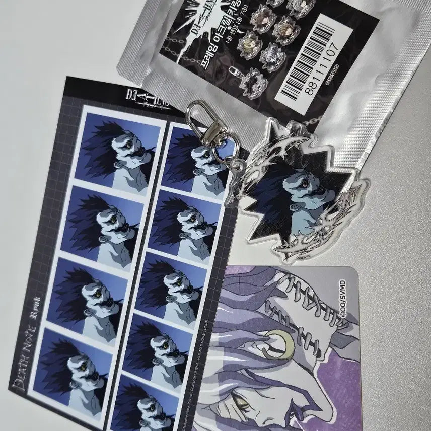 [BUNJANG] Death Note Toonique Ryuk Acrylic Keyring &amp; POB Bundle Set / 데스노트 투니크 콜라보 카페 류크 아크릴 키링 구매 특전 증명사진 일괄