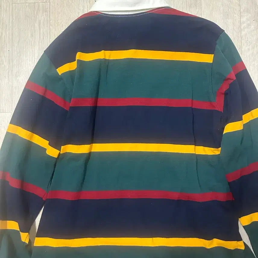[BUNJANG] Boogie Holiday Striped Long Sleeve Rugby Shirt (M) / 부기홀리데이 스트라이프 긴팔 럭비티 M