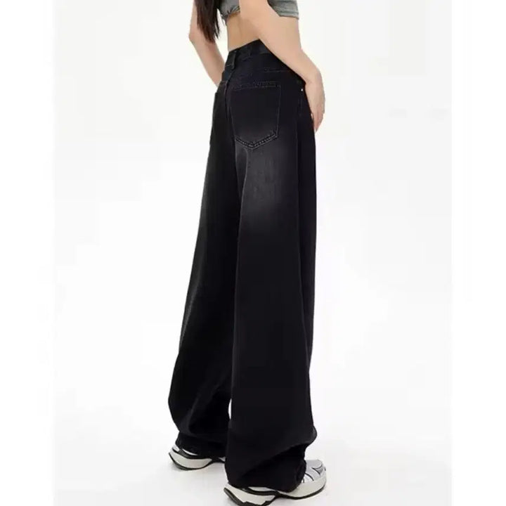 [BUNJANG] Retro Black High-Waist Denim Pants / 여성 레트로 블랙 하이웨스트 데님팬츠