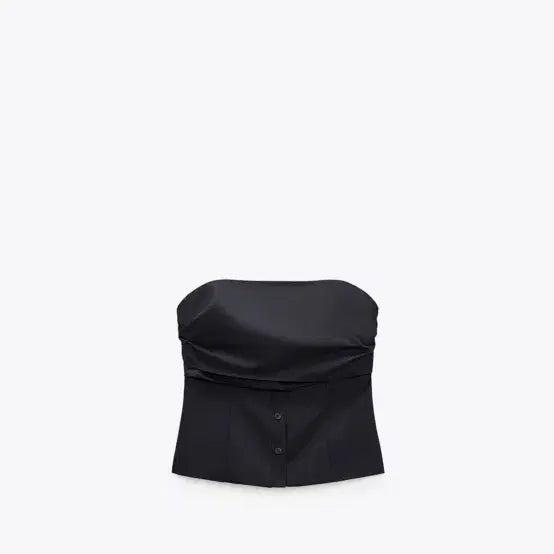 [BUNJANG] ZARA Black Button Combination Top / 자라 블랙 버튼 콤비 탑