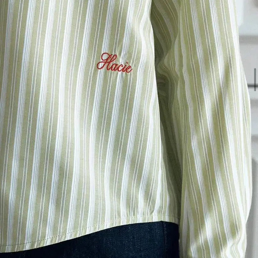 [BUNJANG] HACIE Striped Crop Shirt / HACIE 스트라이프 크롭 셔츠 택포함 새상품