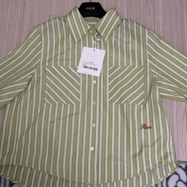 [BUNJANG] HACIE Striped Crop Shirt / HACIE 스트라이프 크롭 셔츠 택포함 새상품