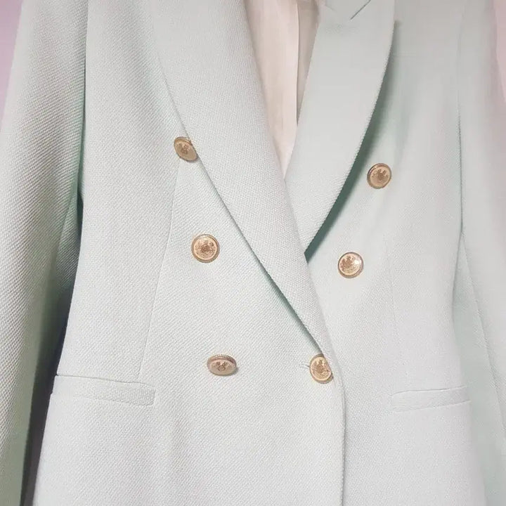 [BUNJANG] ZARA Mint Double-Button Jacket XS / ZARA  자라 브랜드 민트색 더블 버튼 자켓 xs