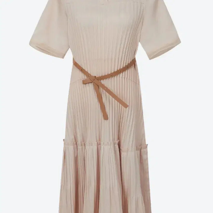 [BUNJANG] Mine Pleated Long Dress Rose Beige / 마인 새상품 플리츠 원피스 76 (낙낙함)