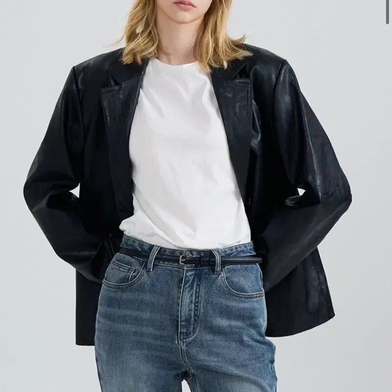 [BUNJANG] Frontrow Tailored Leather Jacket Women&