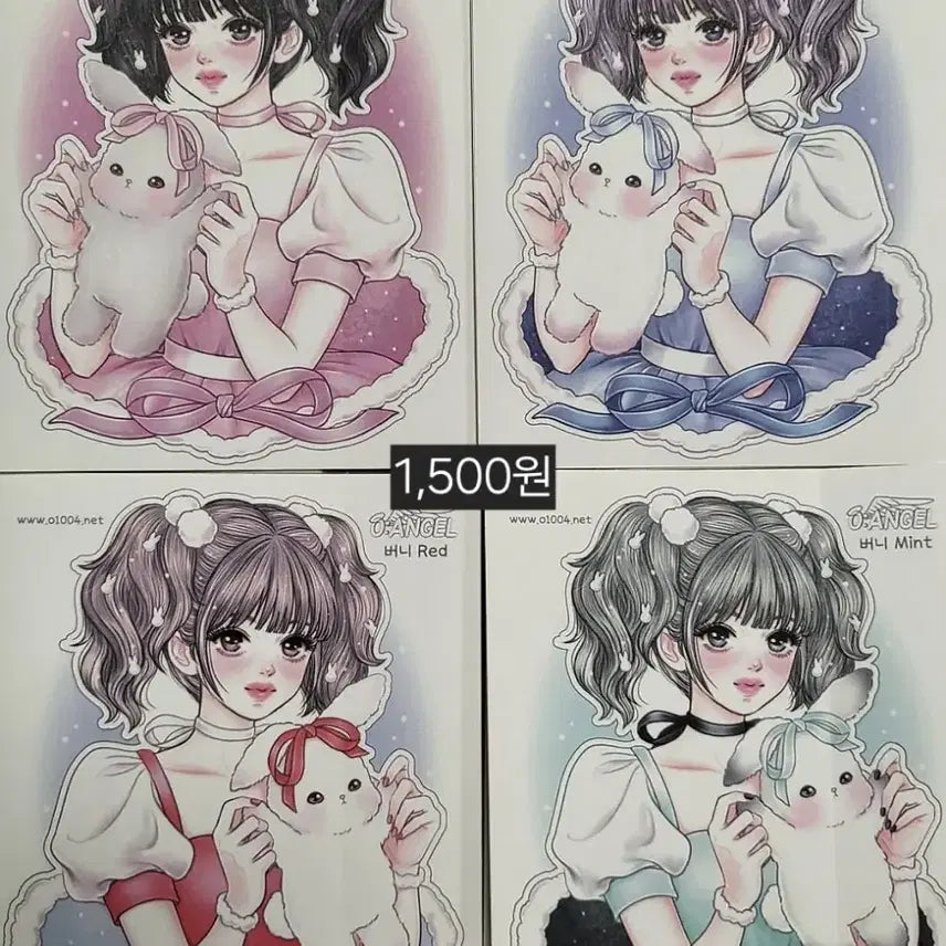 [BUNJANG] 5000 Angels Nikky, Yui, Bunny Stickers / 오천사 인스 스티커 (니키,유이,버니)