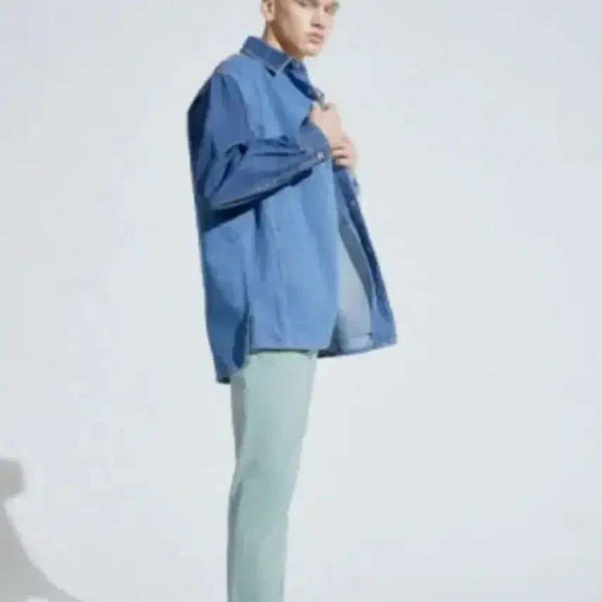 [BUNJANG] T.I For Men Two-Tone Denim Shirt / 티아이포맨 데님셔츠