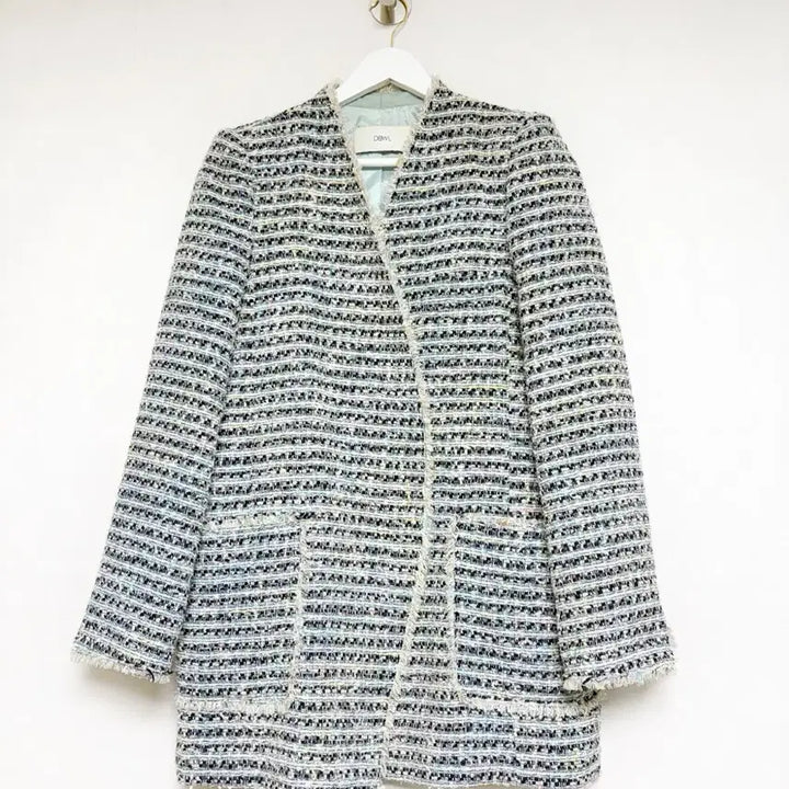 [BUNJANG] DEWL Ivory Tweed Jacket Fringe / DEWL 듀엘 아이보리 트위드 자켓 프린지