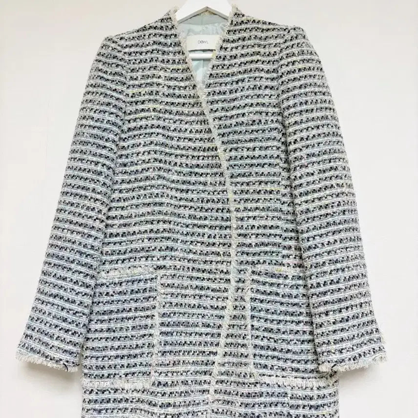 [BUNJANG] DEWL Ivory Tweed Jacket Fringe / DEWL 듀엘 아이보리 트위드 자켓 프린지