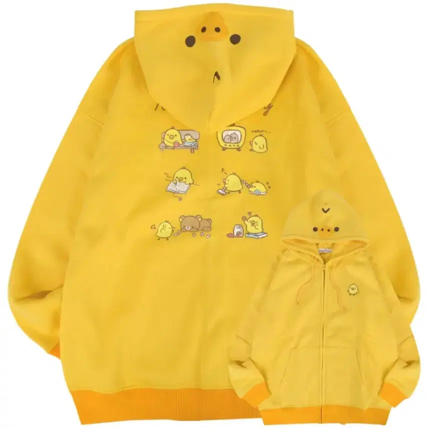 [SOLD OUT] 산엑스 리락쿠마 키이로이토리 다이어리 후드집업 L사이즈
