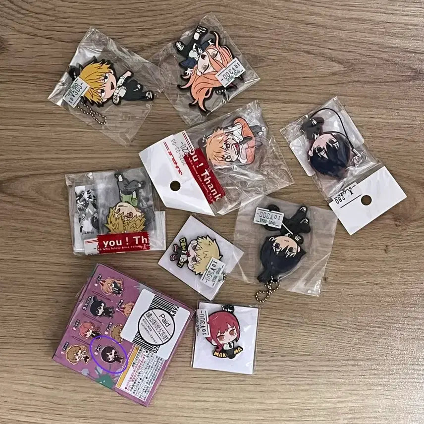 [BUNJANG] Chainsaw Man Rubber Strap and Keyring Bundle Set / (일괄가격) 체인소맨 굿즈 러버스트랩 키링