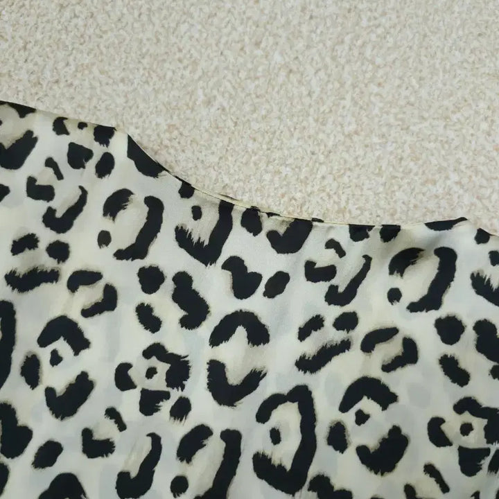[BUNJANG] ZARA Leopard Print Long Wrap Dress / (XS)자라 여성 레오파드 롱 랩 원피스 긴팔 레이어드 M20W2856