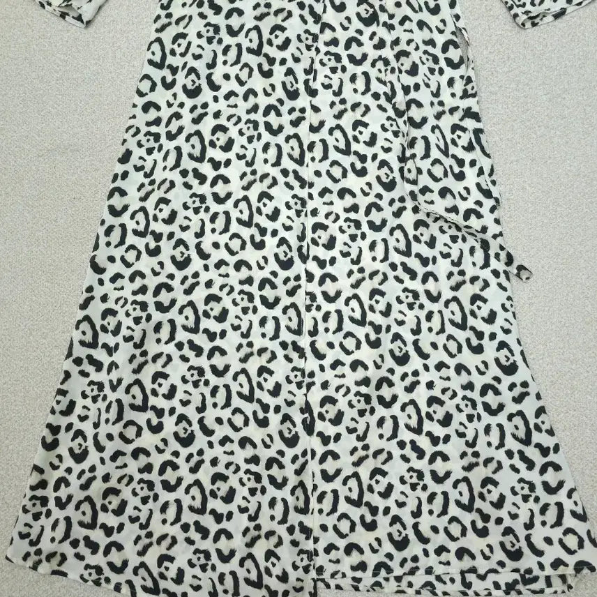 [BUNJANG] ZARA Leopard Print Long Wrap Dress / (XS)자라 여성 레오파드 롱 랩 원피스 긴팔 레이어드 M20W2856