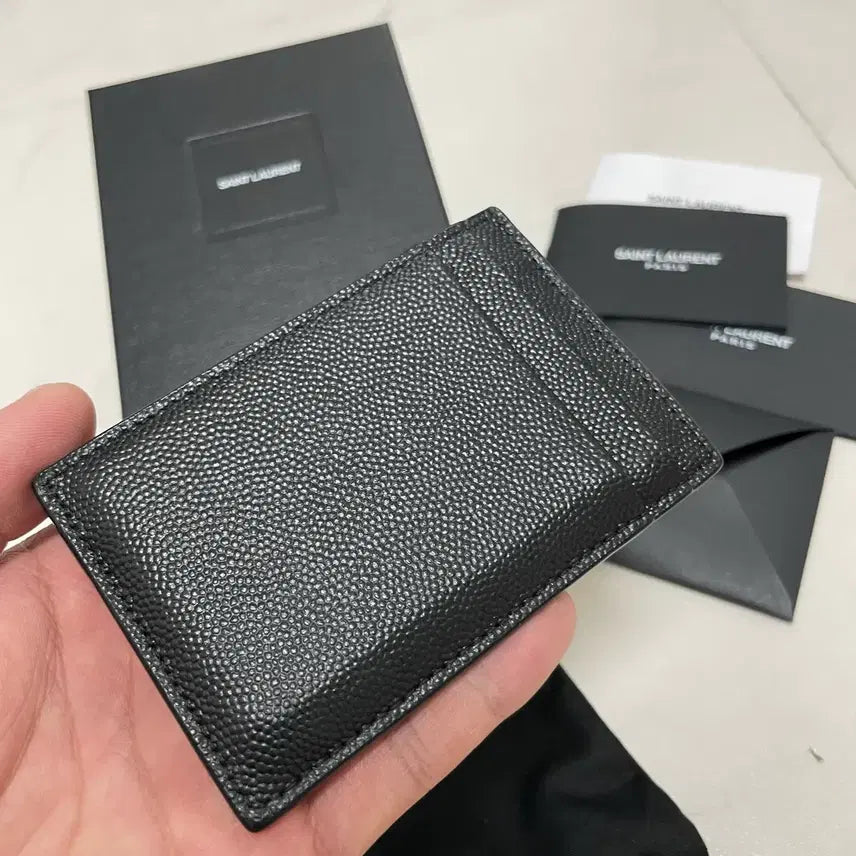 [BUNJANG] Saint Laurent Monogram Uptown Card Holder Black Gold Hardware / 생로랑 모노그램 업타운 카드지갑 블랙 금장